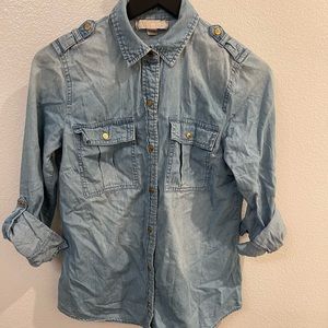 Michael Kors chambray snap top